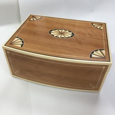 Cherry box with shaded fan inlay