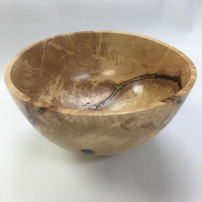 Live oak bowl with metal inlay